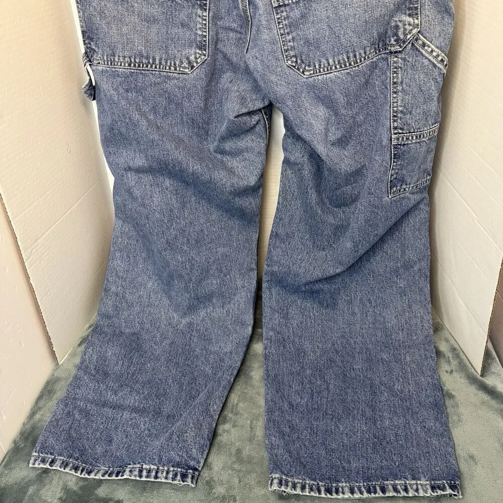 Vintage Y2K Lee Dungarees Carpenter Jeans Mens 36x30 Blue Relaxed Baggy Skater